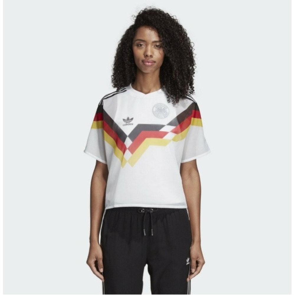 Adidas RARE 2018 World Cup Germany Jersey Tee White Layered Sheer Football L